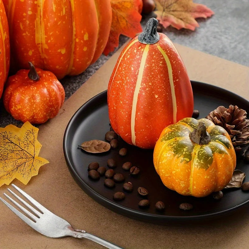 Artificial Pumpkin Harvest Decor For Halloween And Autumn Home Displays