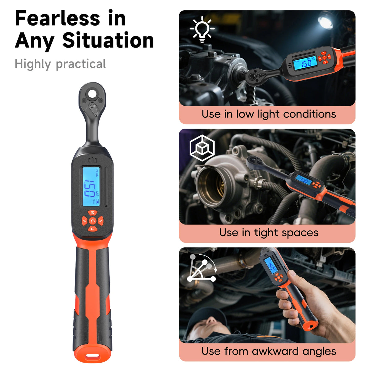 MoveCrab Digital Torque Wrench With LED And Buzzer Alerts