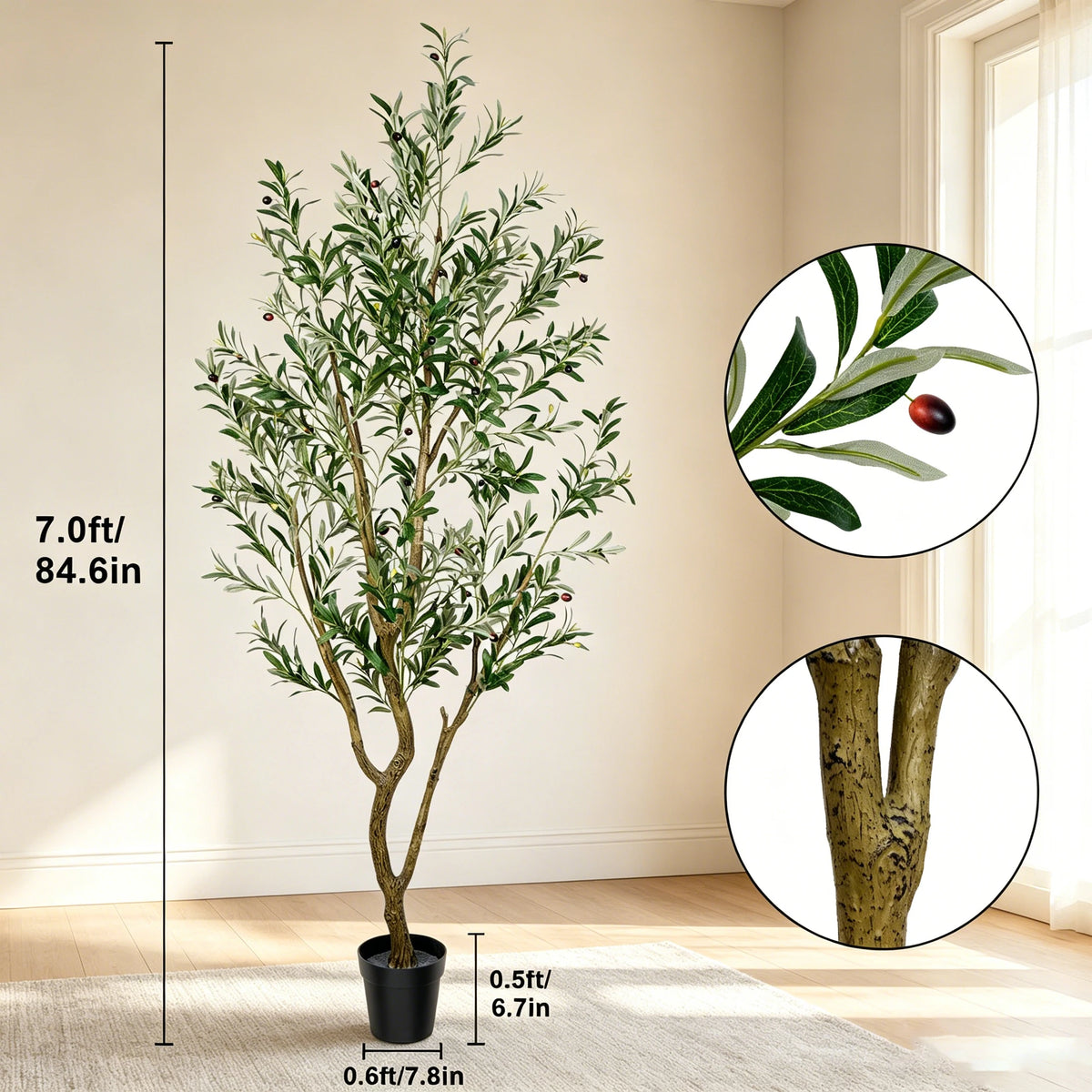 Olitree Artificial Olive Tree Faux Plant With Lifelike Fruits