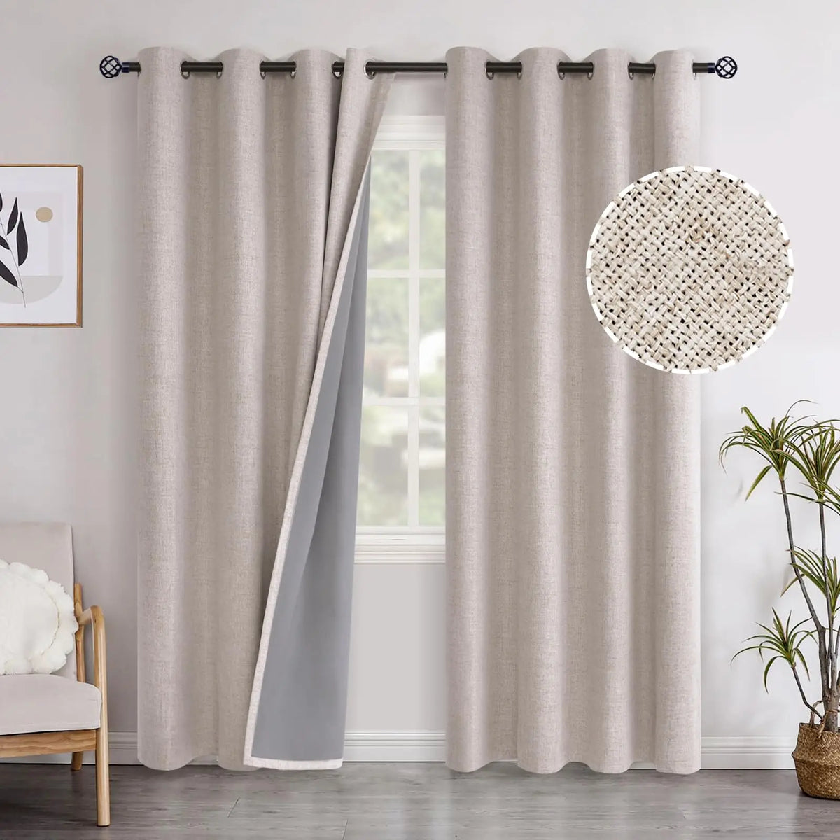 Blackout Soundproof Window Curtains For Living Room And Bedroom