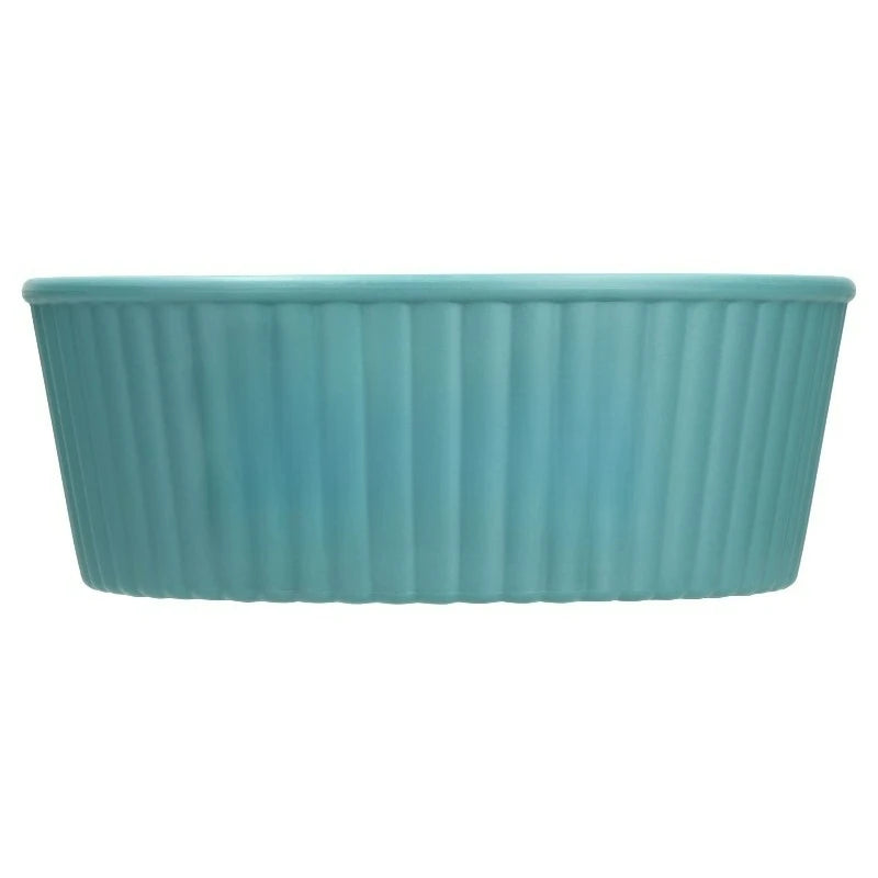Round Plastic Pet Feeding Bowl With Embossed Woof Design