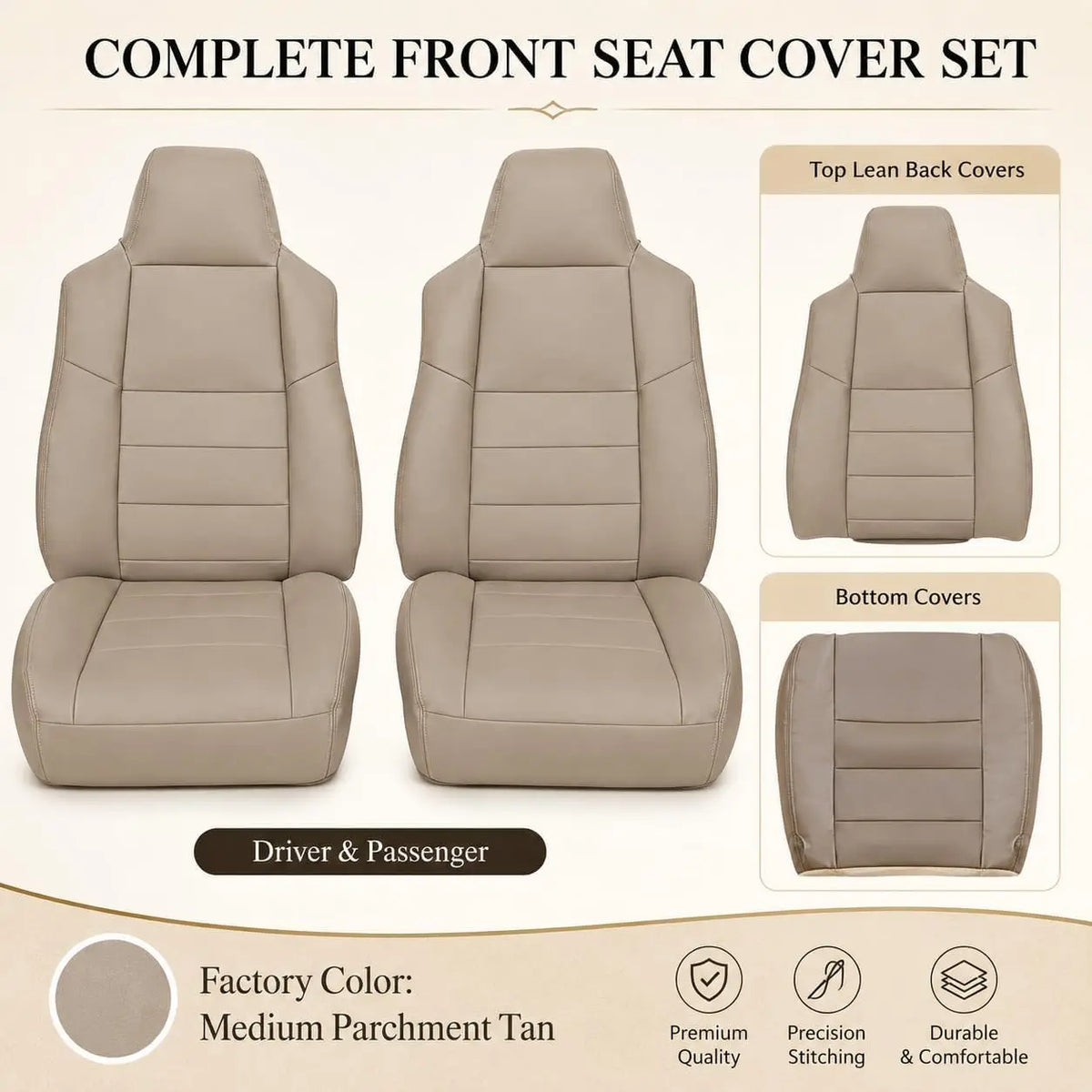 Leather Seat Covers for Ford F250 F350 F450 F550 Replacement