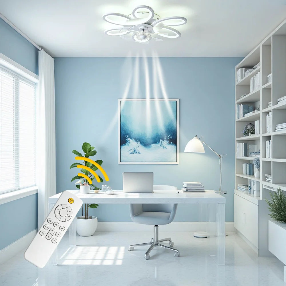 Dimmable Ceiling Fan Light With Reversible Motor And Remote Control