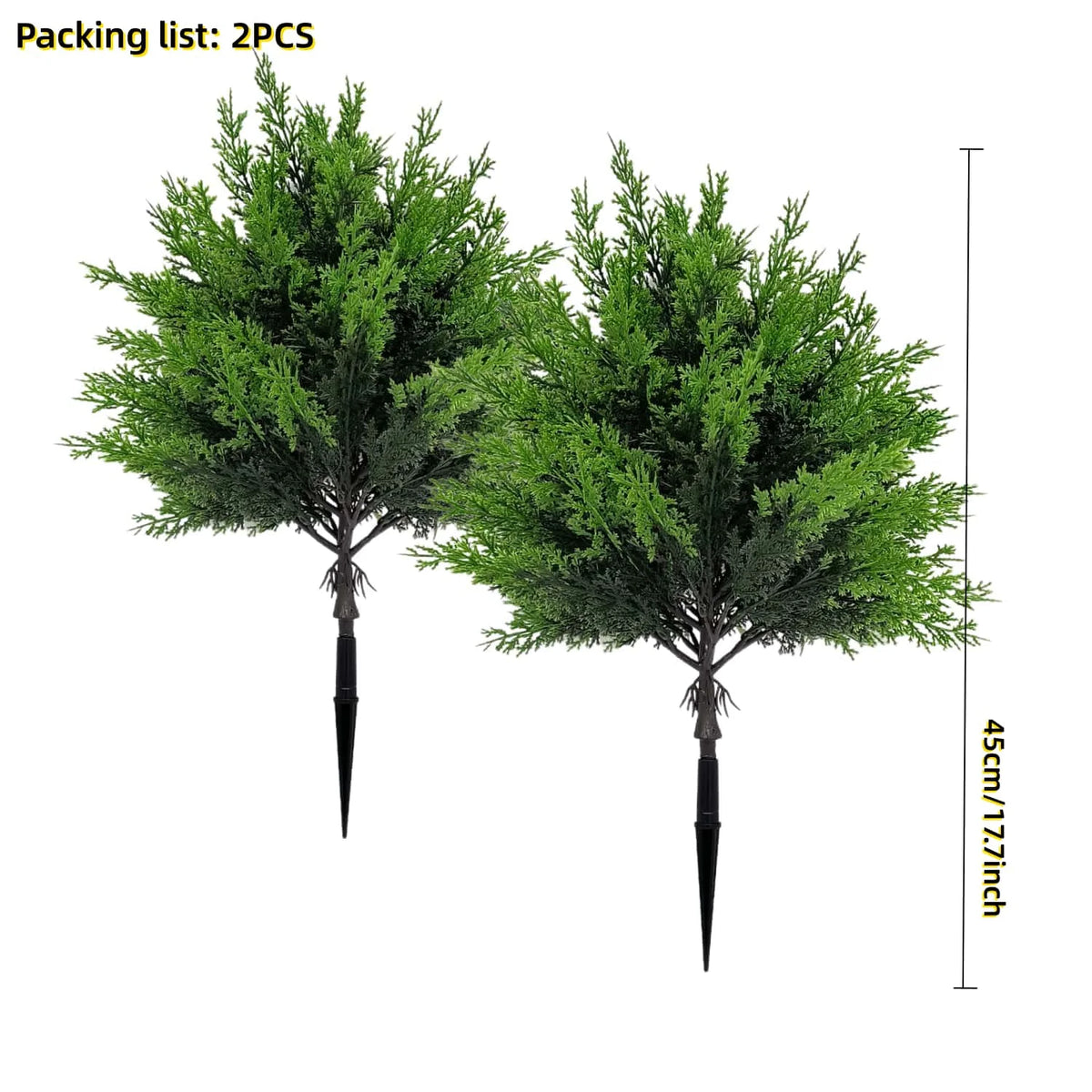 Artificial Pine Cypress Fern Plants With Ground Stakes Outdoor Decor