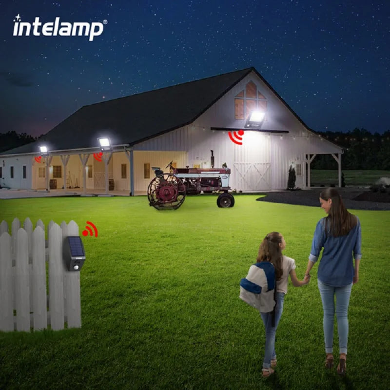 Intelamp Solar Security Light With Dual Motion Sensors