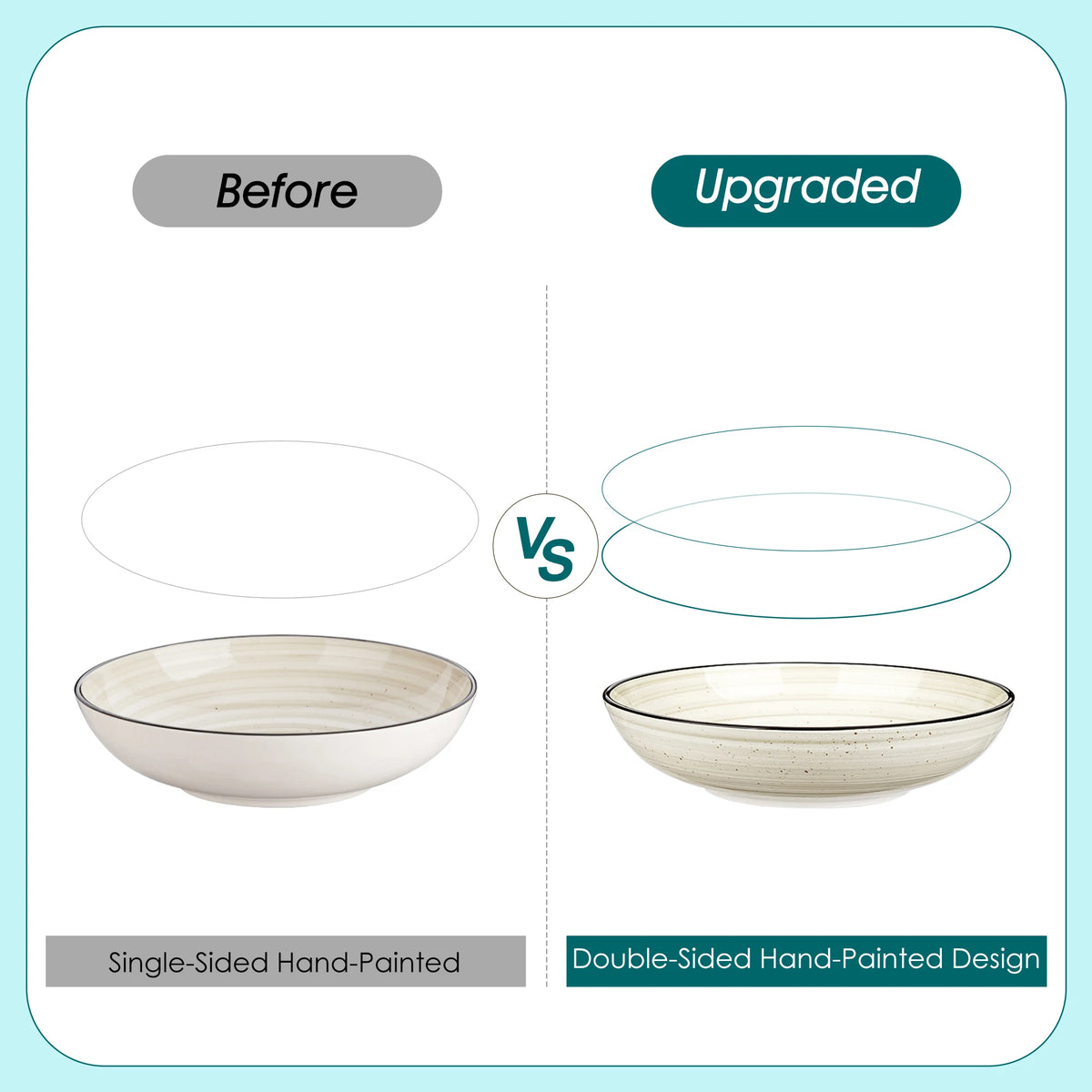 MALACASA Handpainted Spiral Ceramic Dinnerware Set for Everyday Dining