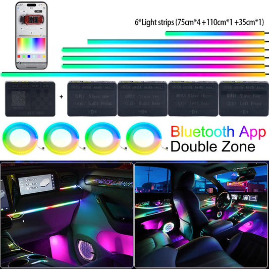 KALADA Dual Zone LED Car Ambient Light Interior Accent Kit
