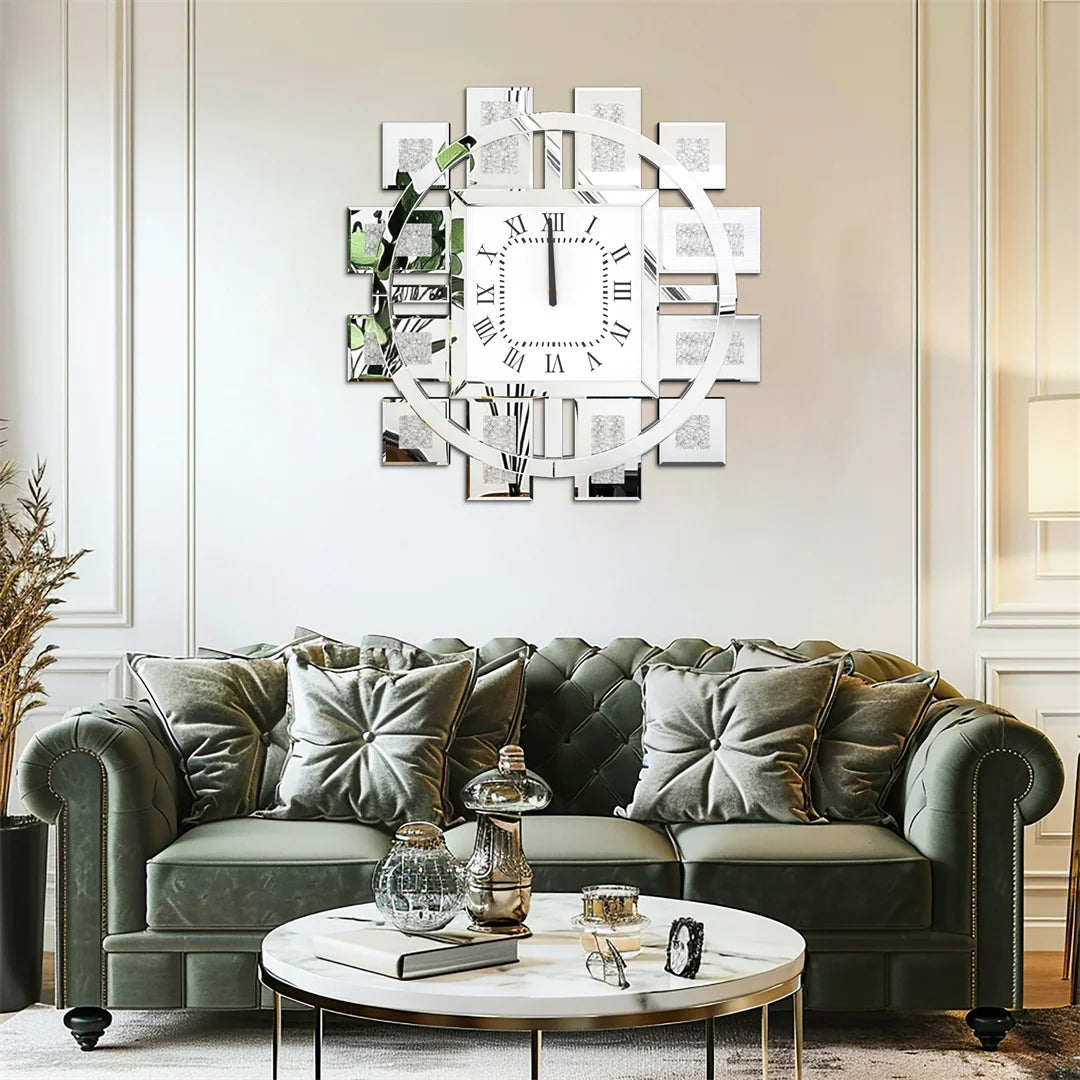 Decorative Crystal Inlay Wall Clock Battery Operated