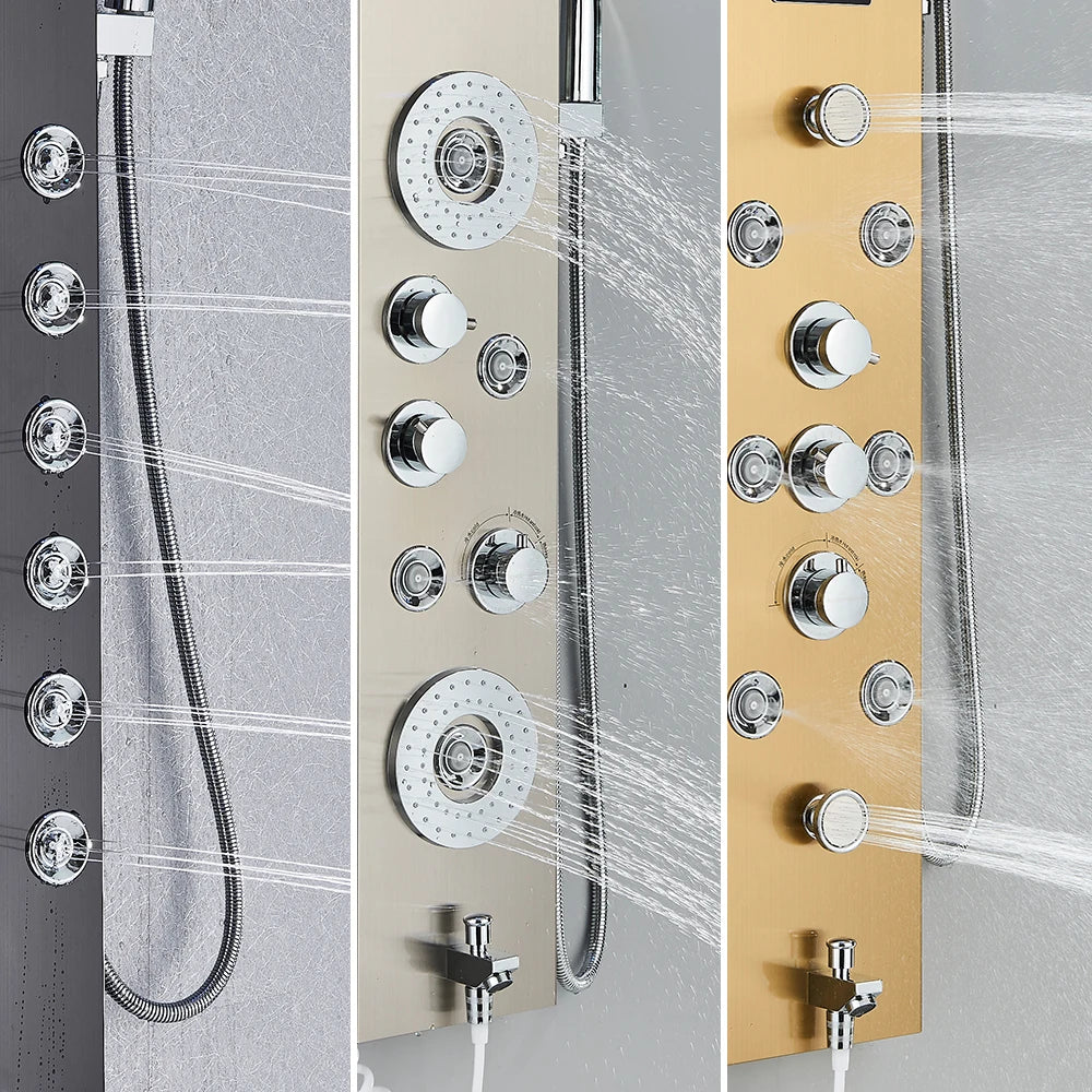 Poiqihy Bathroom Shower System With Mixer Faucet And Handshower