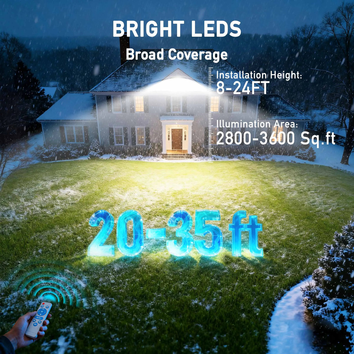 Solar LED Area Light With Motion Sensor Dusk To Dawn Security Lighting
