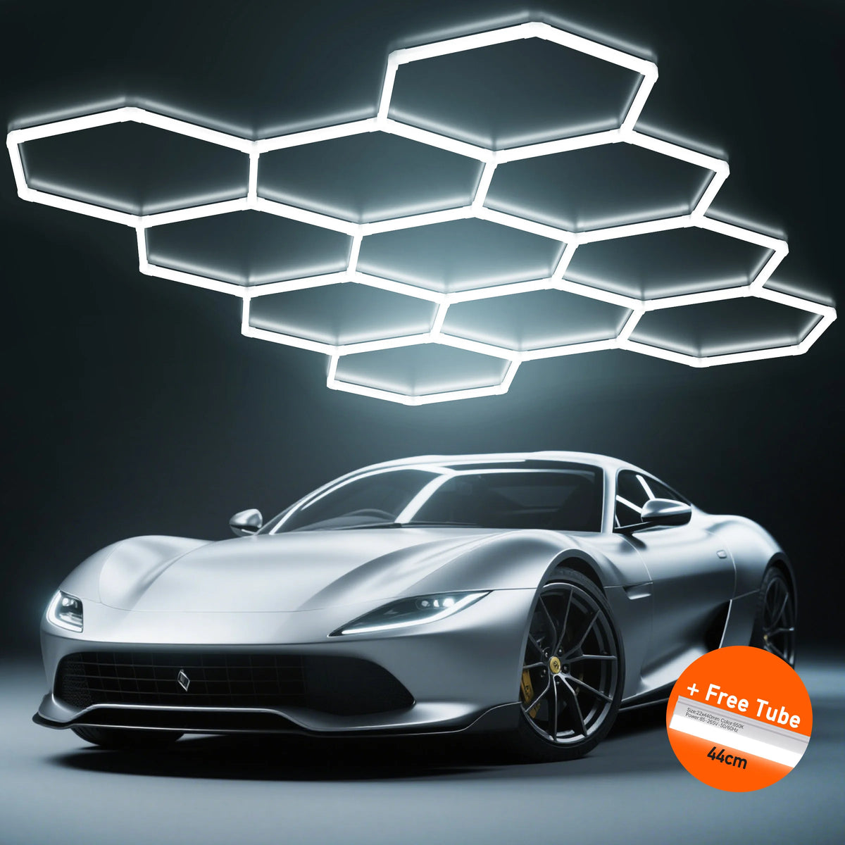 Hexagon LED Garage Ceiling Light For Auto Repair Workshops