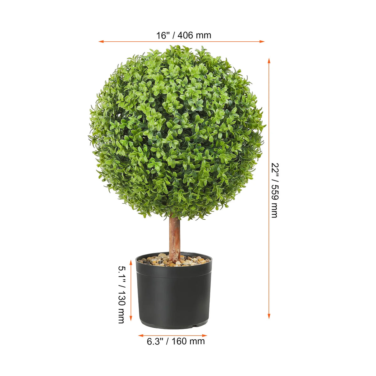 SucceBuy Artificial Boxwood Spiral Topiary Plant For Outdoor Decor