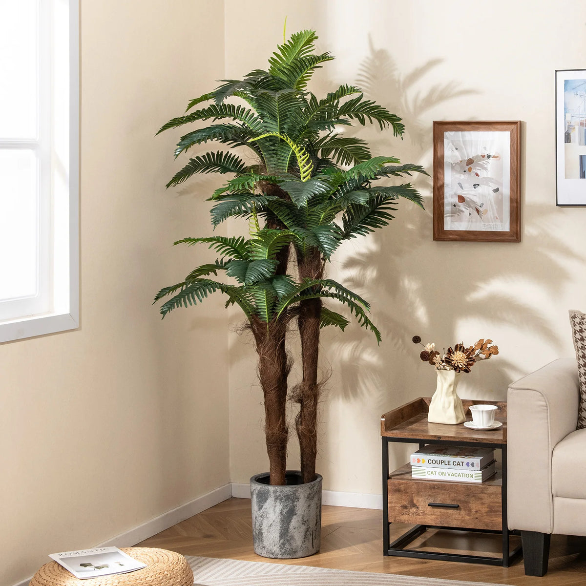 LIFEZEAL Artificial Palm Tree Set for Tropical Home Decor